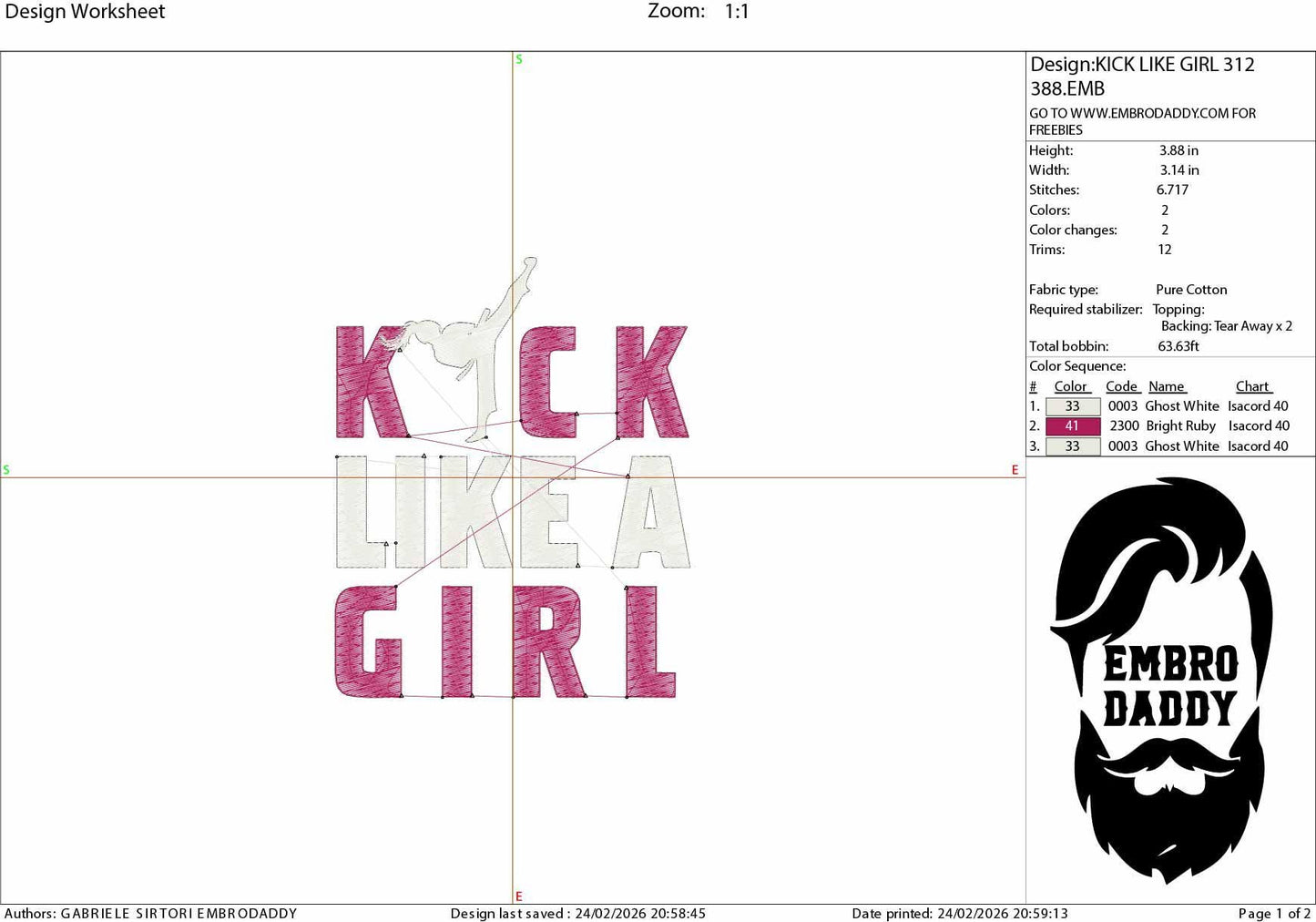 Cool Karate, Kick Like a Girl - karate, martial arts, taekwondo Embroidery Design – Machine Embroidery File PES, xxx, dst, & more