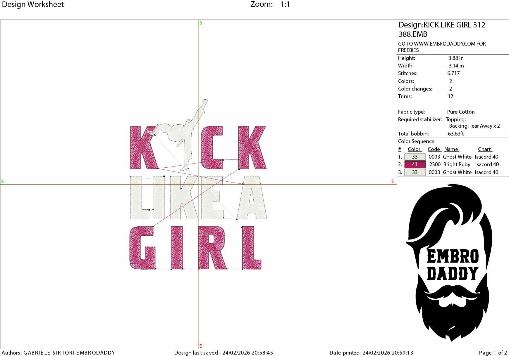 Cool Karate, Kick Like a Girl - karate, martial arts, taekwondo Embroidery Design – Machine Embroidery File PES, xxx, dst, & more