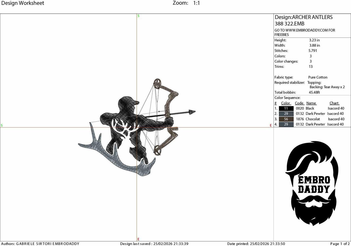 Machine Embroidery files, Compound Bow, hunter, Compound archer, buck, antlers, deer, PES, DST, hus & more