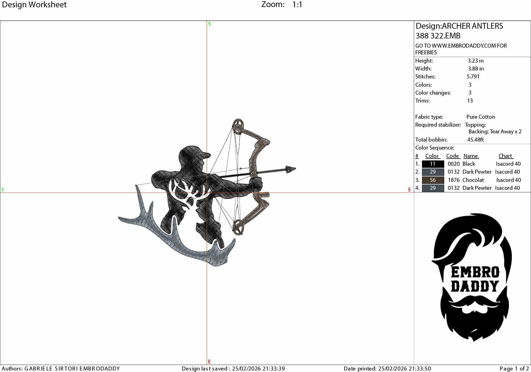 Machine Embroidery files, Compound Bow, hunter, Compound archer, buck, antlers, deer, PES, DST, hus & more