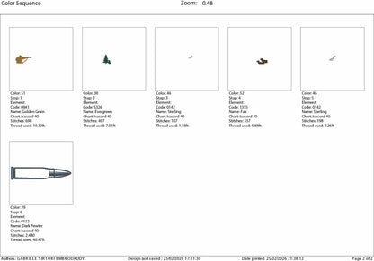 Machine Embroidery files, Hunter buck bullet, PES, xxx, hus & more