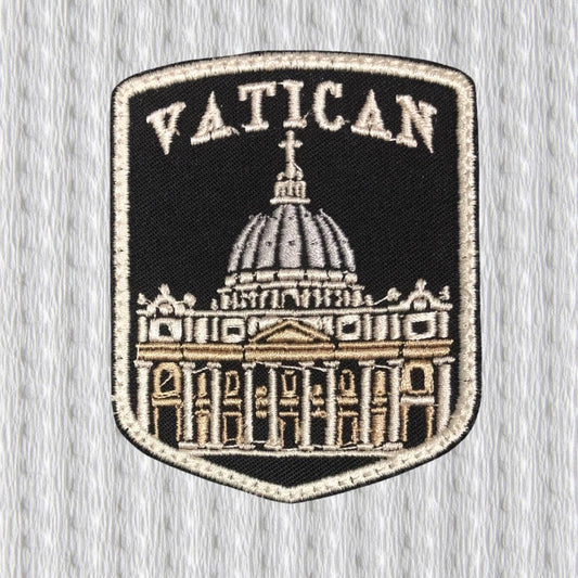Vatican Patch – St Peter’s Basilica Embroidered Patch – Rome Vatican City Travel Badge – Catholic Souvenir Patch – Iron On Backpack Patch