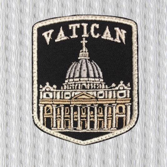 Vatican Patch – St Peter’s Basilica Embroidered Patch – Rome Vatican City Travel Badge – Catholic Souvenir Patch – Iron On Backpack Patch