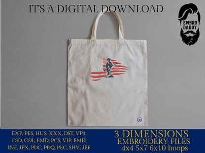 Machine Embroidery files, USA flag, Minuteman, 1776 - 2026, 250th adniversary, PES, xxx, dst, hus & more