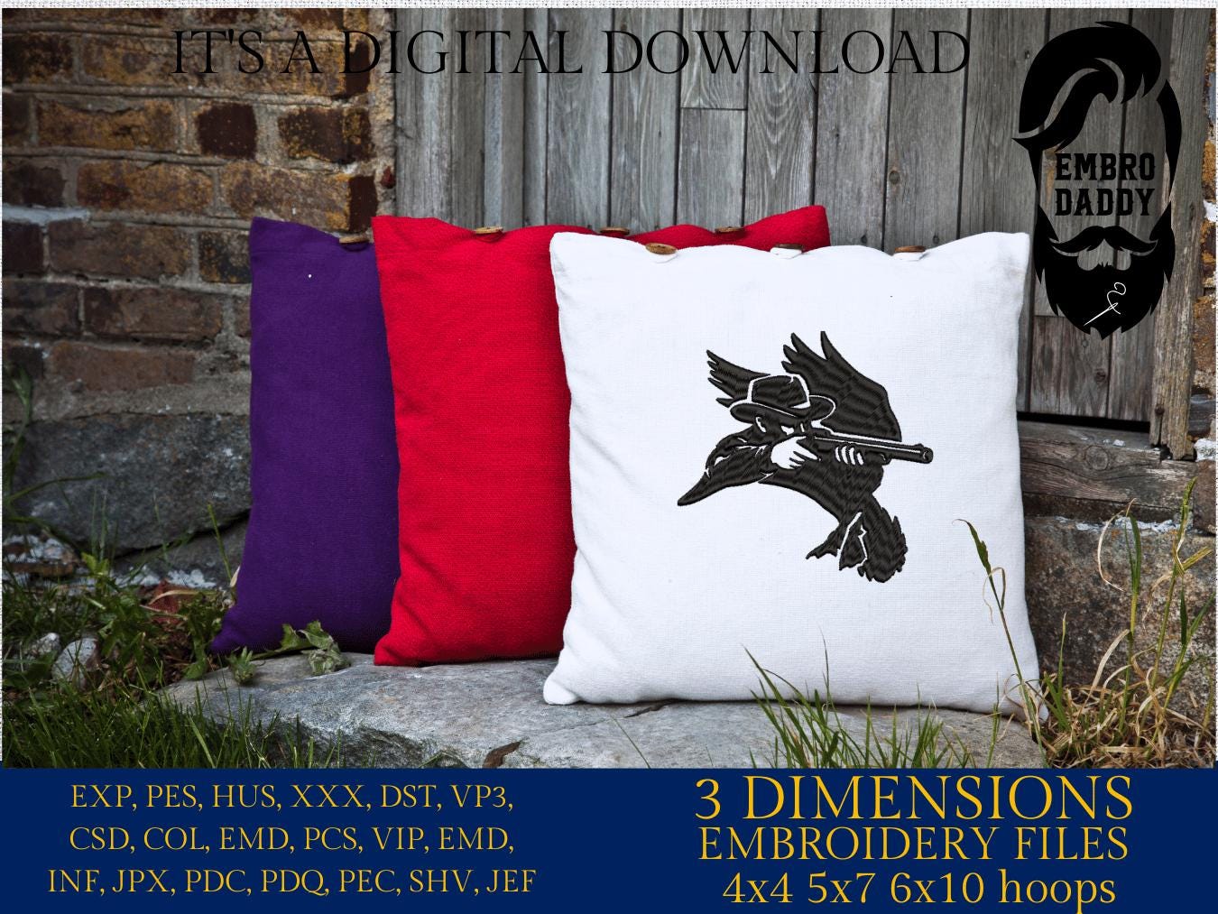 Machine Embroidery files, Duck Hunting, Hunting Season, PES, xxx, hus, dst & more