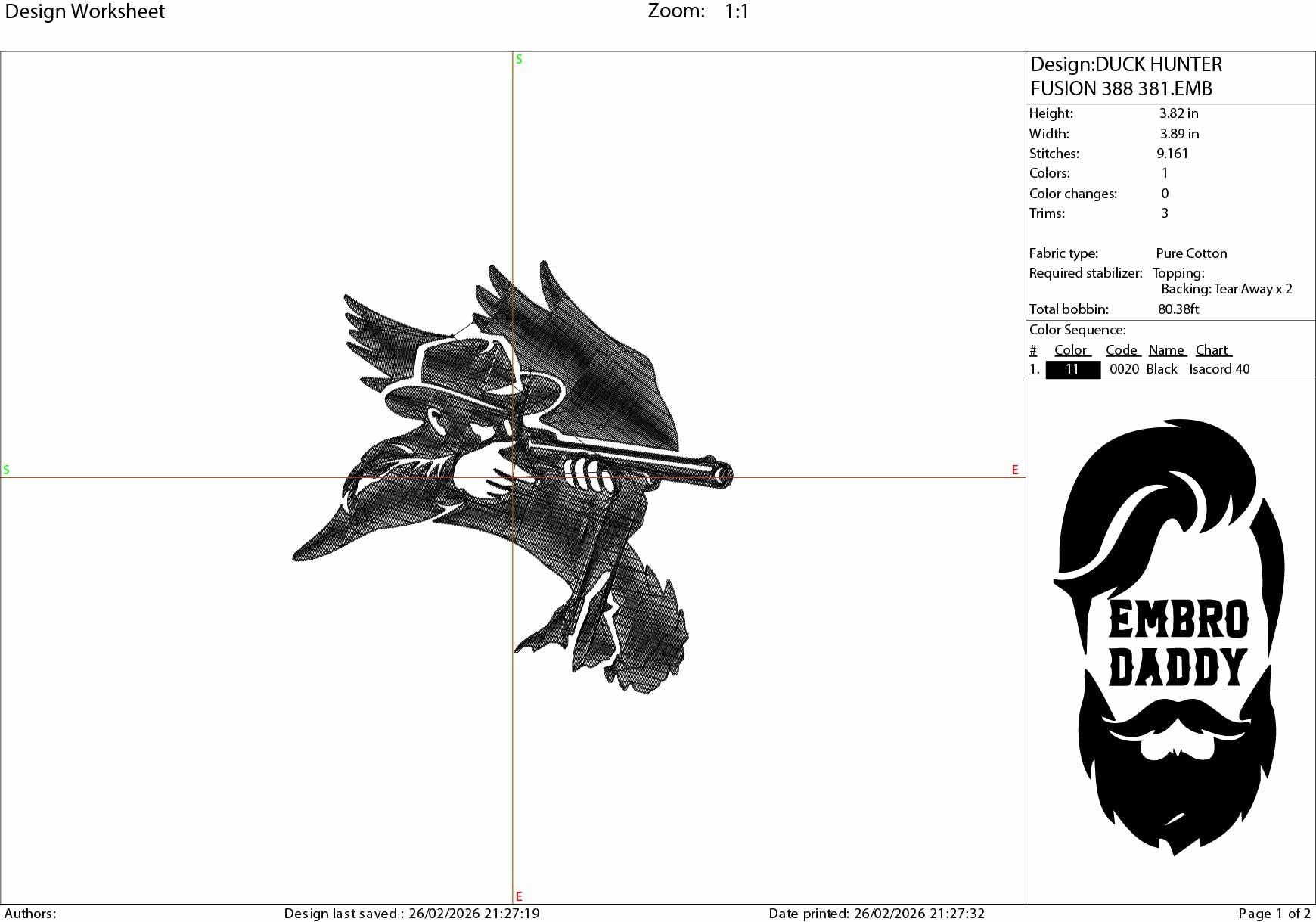 Machine Embroidery files, Duck Hunting, Hunting Season, PES, xxx, hus, dst & more