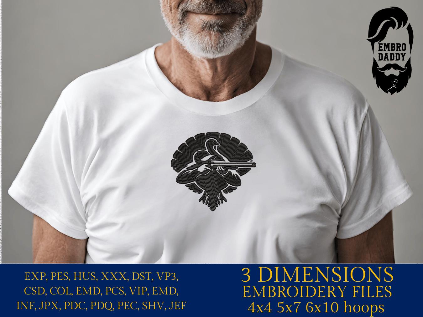 Machine Embroidery files, Turkey hunter, PES, DST, xxx, hus and more