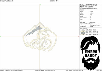 Machine Embroidery files, mountain bike, mtb, biker, cycling, mountain bike, downhill, PES, xxx, hus & more