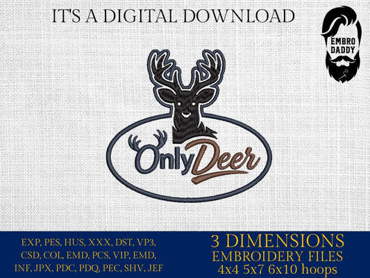 Machine Embroidery files, funny deer, hunter, hunting, PES, DST, xxx, hus and more