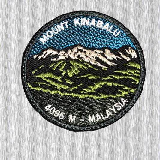 Mount Kinabalu Patch 4095m – Malaysia Embroidered Mountain Badge – Borneo Climbing Souvenir – Hiking Iron On Patch