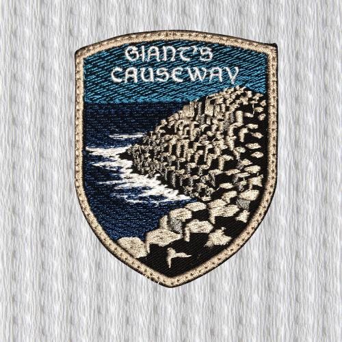 Giant’s Causeway Patch – Hexagonal Basalt Cliffs Embroidered Badge