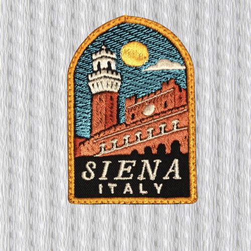 Siena Italy Patch, Siena Souvenir Patch, Tuscany Travel Patch, Embroidered Italian Badge, Torre del Mangia Patch, Palazzo Pubblico Patch