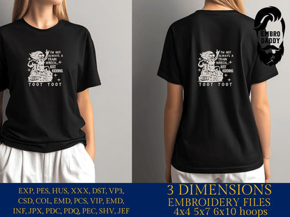 Machine Embroidery files, Funny quote, Train Wreck, Snarky, Sarcastic, Retro, Humor, Skeleton, Sassy PES, xxx, hus & more