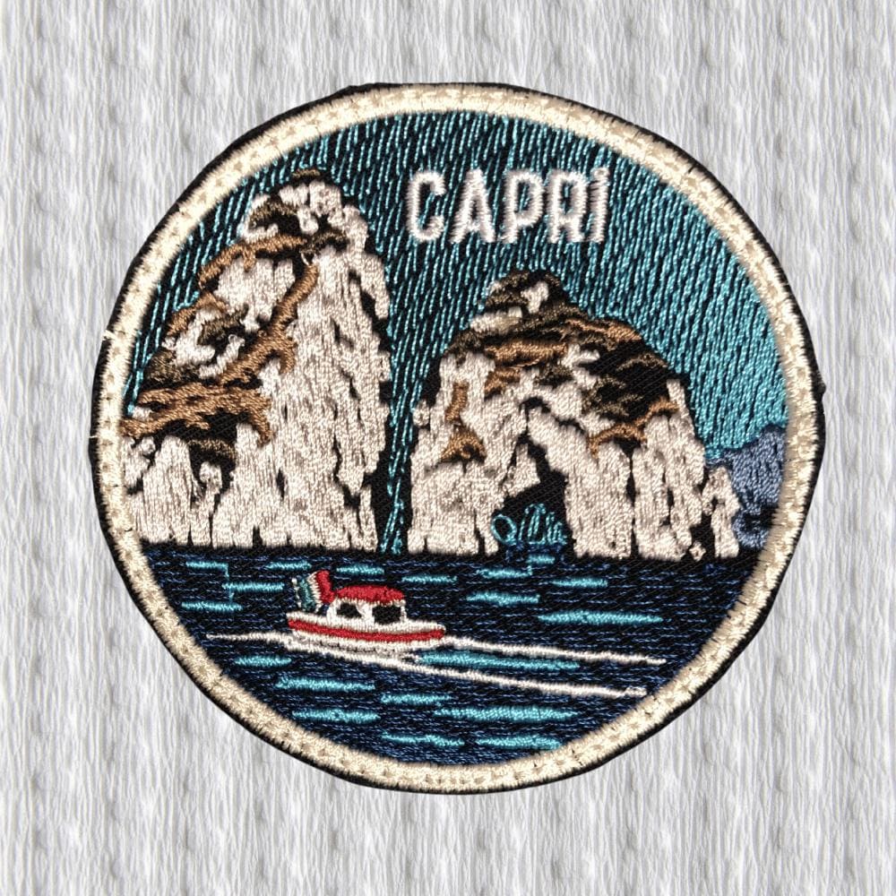 Capri Italy Patch, Faraglioni Patch, Italian Coast Patch, Travel Souvenir Patch, Mediterranean Patch, Boat Patch, Capri Badge