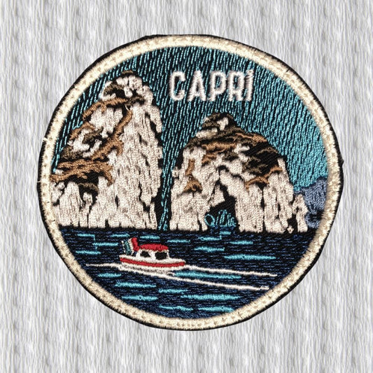 Capri Italy Patch, Faraglioni Patch, Italian Coast Patch, Travel Souvenir Patch, Mediterranean Patch, Boat Patch, Capri Badge