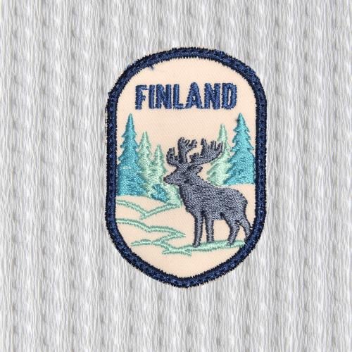 Finland Patch, Moose Embroidered Patch, Nordic Forest Badge, Scandinavian Travel Patch, Lapland Souvenir, Wildlife Patch