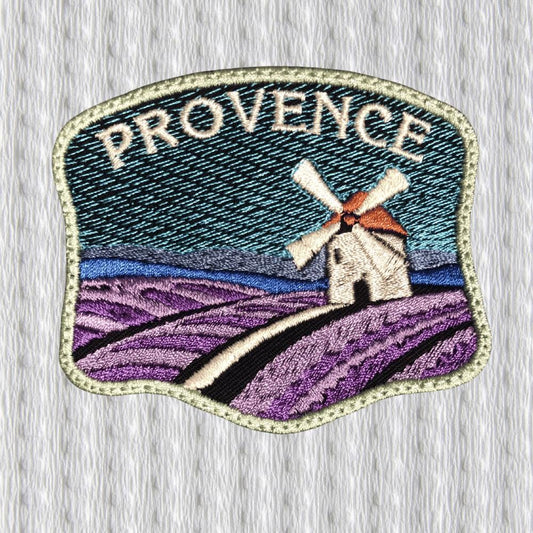 Provence Embroidered Patch, France Travel Patch, France Landscape Iron On Patch, Souvenir Badge, lavender Patch, Backpack Jacket