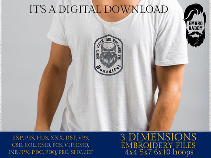 Machine Embroidery files, don't hate me because I'm beardiful, DST PES, xxx hus & more