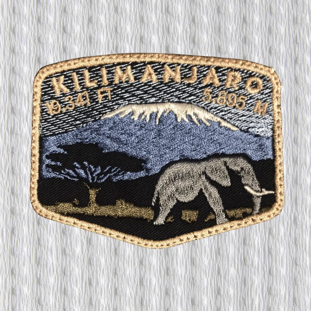 Kilimanjaro Patch, Safari Mountain Badge, Africa Travel Souvenir, Embroidered Patch, Wildlife Hiking Gift