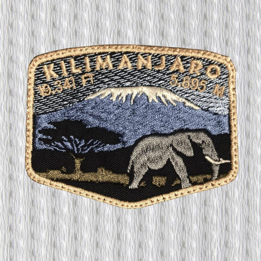 Kilimanjaro Patch, Safari Mountain Badge, Africa Travel Souvenir, Embroidered Patch, Wildlife Hiking Gift