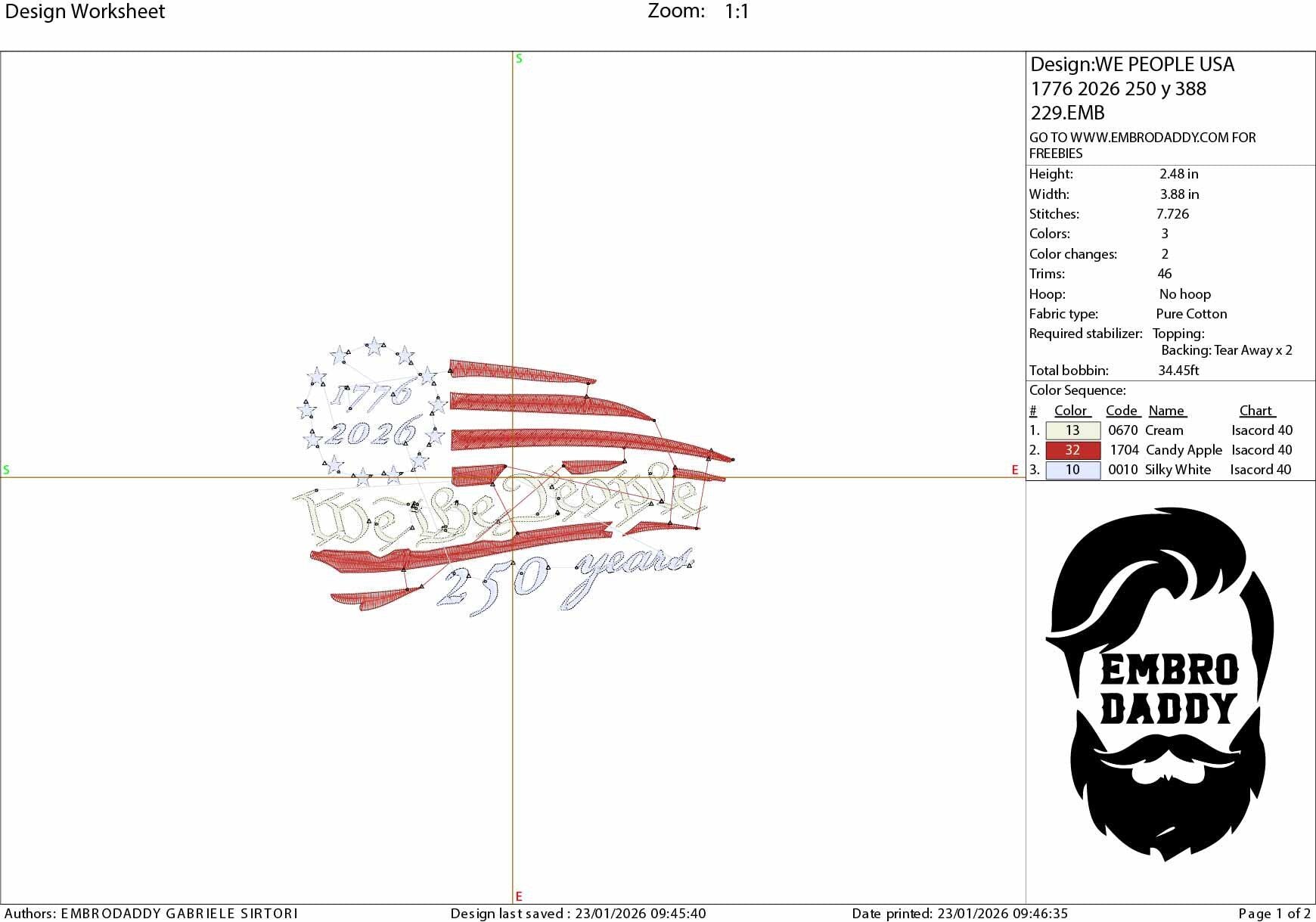 Machine Embroidery files, USA flag, 1776 - 2026, 250th adniversary, PES, xxx, dst, hus & more