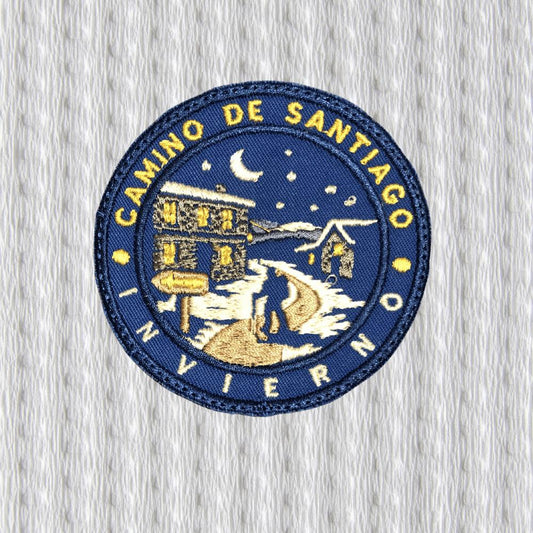 Camino de Santiago Patch Winter Night, Pilgrim Hiking Patch, Camino Frances Souvenir, Backpack Iron On Badge, Outdoor Travel Patch