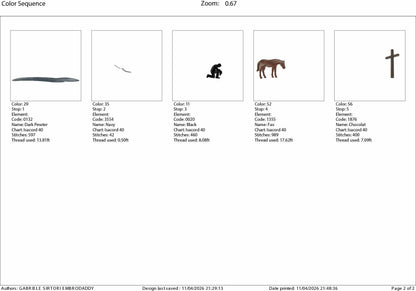 Machine Embroidery files, rider, Western, cowboy kneeling cross, Cowboy Life, Country, PES, DST, xxx, hus & more
