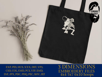 Machine Embroidery files, fisher skeleton, funny Fishing, Fisherman, fisher, PES, DST, hus & more
