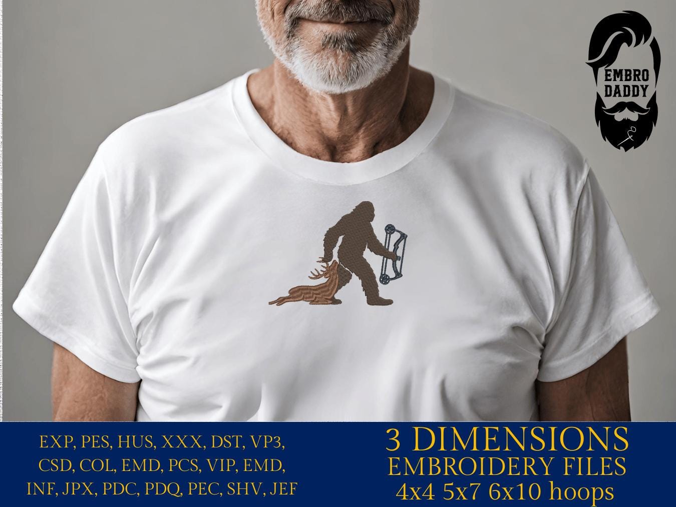 Machine Embroidery files, bigfoot, archer, compound bow, PES, xxx, hus & more