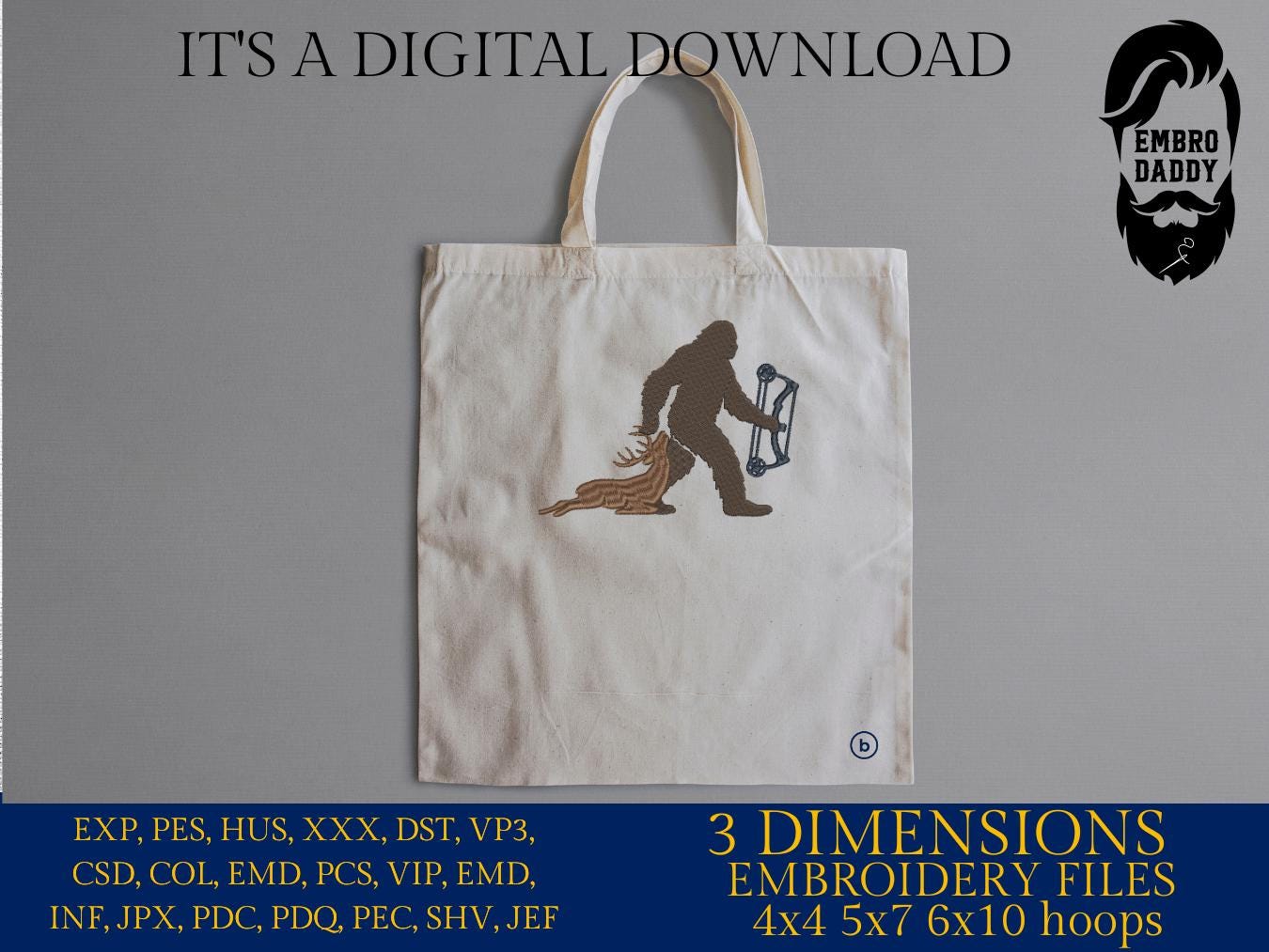 Machine Embroidery files, bigfoot, archer, compound bow, PES, xxx, hus & more