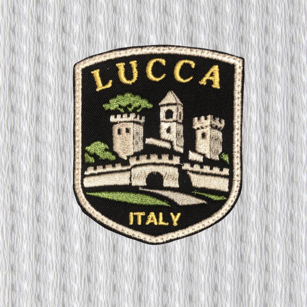 Lucca Italy Patch, Vintage Travel Patch, Lucca Walls Badge, Tuscany Souvenir Patch, Italian City Patch, Embroidered Style Badge