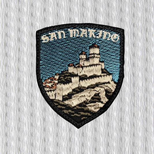 San Marino Patch, Guaita Tower Embroidery Patch, Italy Travel Badge, Vintage Style Crest, Mount Titano Patch, Italian Castle Patch, Souvenir