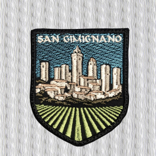 San Gimignano Patch Italy, Tuscany Souvenir Patch, Medieval Towers Badge, Italian Travel Patch, Tuscany Landscape Embroidery Patch