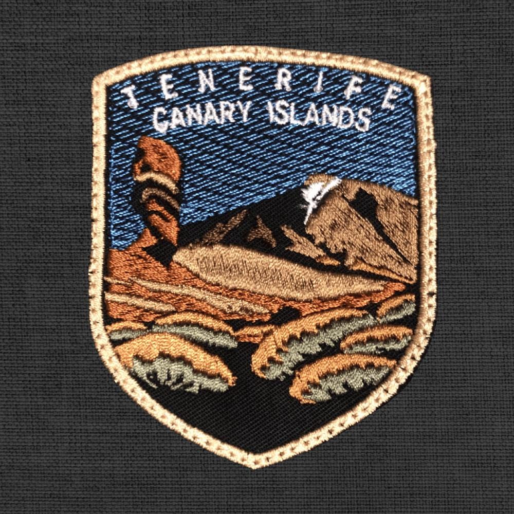 Tenerife Patch | Teide National Park Embroidered Badge | Canary Islands Hiking Patch | Mountain Travel Patch | 80mm Shield