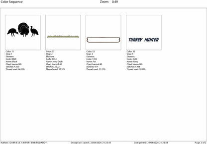 Machine Embroidery files, Turkey hunter, PES, DST, xxx, hus and more