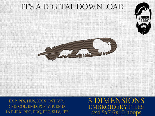 Machine Embroidery files, Turkey feather with turkeys inside, PES, DST, xxx, hus and more