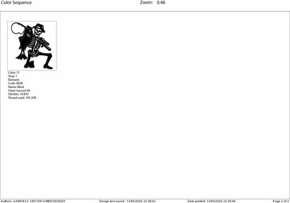 Machine Embroidery files, fisher skeleton, funny Fishing, Fisherman, fisher, PES, DST, hus & more