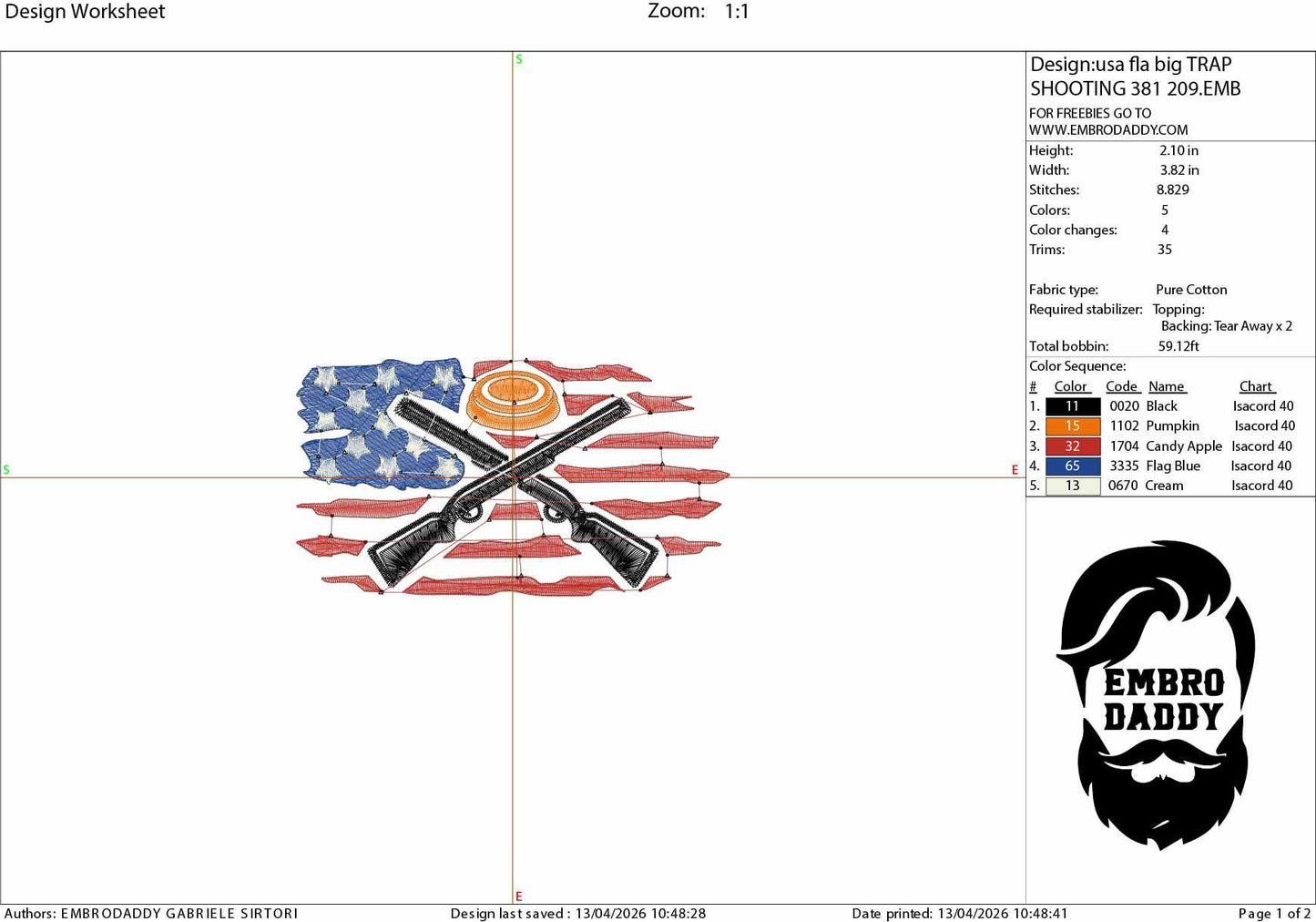 Machine Embroidery files, Usa flag Trap shooting embroidery files, PES, xxx hus & more