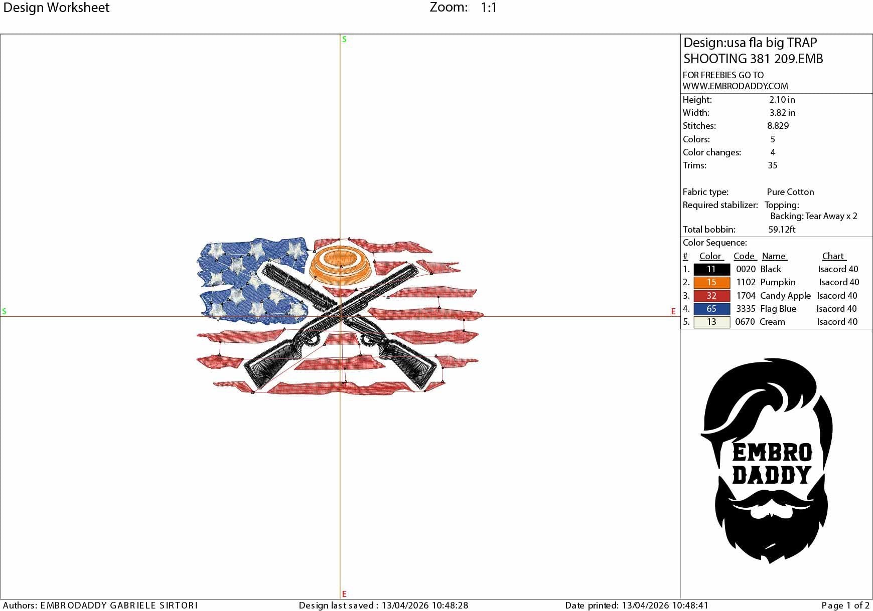 Machine Embroidery files, Usa flag Trap shooting embroidery files, PES, xxx hus & more