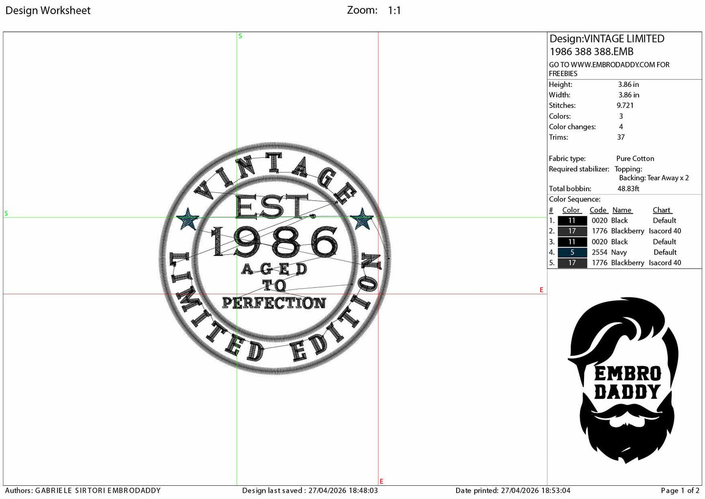 Machine Embroidery files, Vintage 1986 aged to perfection pes, 50 years, birthday funny embroidery files, gift idea PES, xxx, hus & more