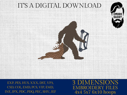 Machine Embroidery files, bigfoot, archer, compound bow, PES, xxx, hus & more