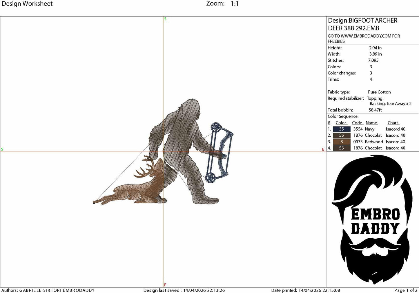 Machine Embroidery files, bigfoot, archer, compound bow, PES, xxx, hus & more