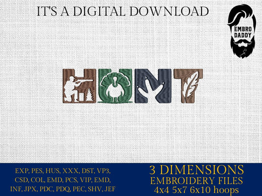 Machine Embroidery files, Turkey HUNT, PES, DST, xxx, hus and more