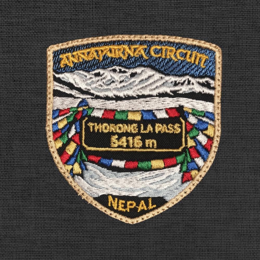 Annapurna Circuit Patch – Thorong La Pass 5416m – Nepal Trekking Badge – Himalayan Embroidered Patch – Hiking Souvenir