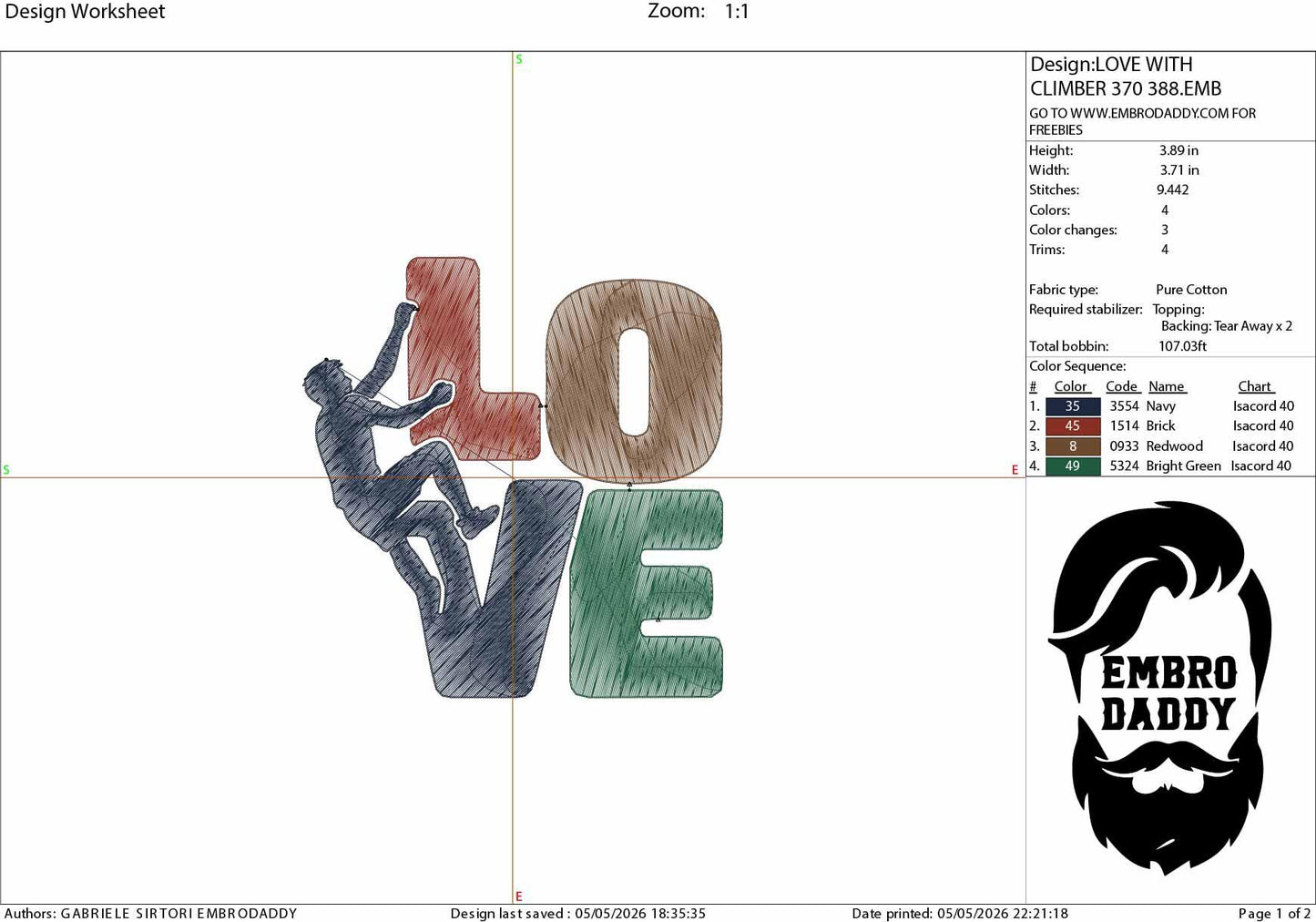 Machine Embroidery files, boulder climb, love, bouldering PES, DST, xxx, hus & more