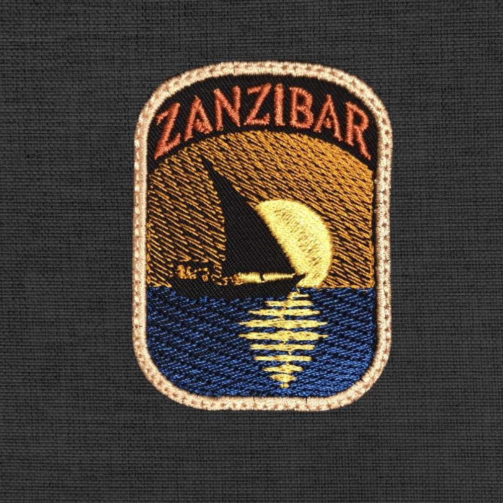 Zanzibar Patch Sunset Sailboat – Tropical Island Embroidered Patch – Ocean Sunset Badge – Travel Souvenir Patch – Africa Zanzibar Gift