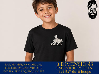 Machine Embroidery files, kid riding a sheep rider, Western, Country, PES, DST, xxx, hus & more