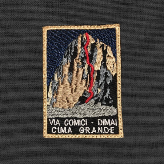 Tre Cime di Lavaredo Patch, Via Comici Dimai, Cima Grande, Climbing Patch, Dolomites, Italy, Embroidered Mountain Patch