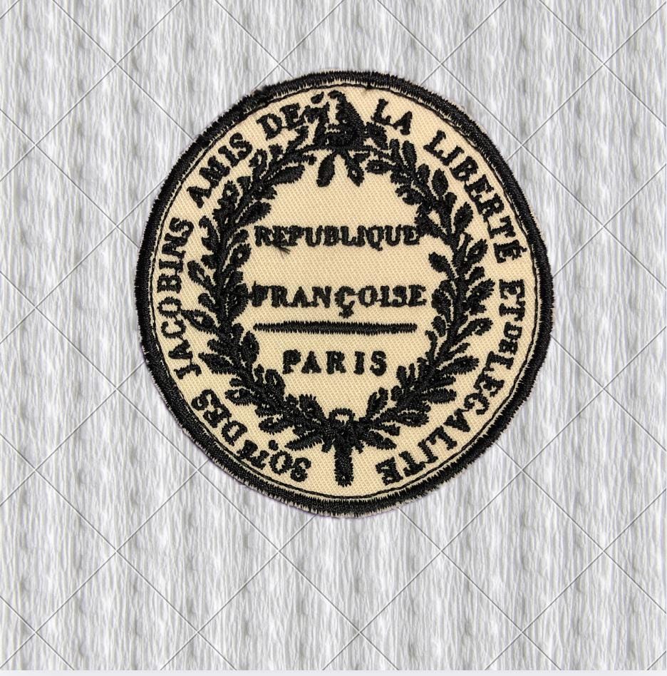 Jacobin Republican Seal Patch, French Revolution Embroidered Patch, 1792 Paris Jacobins Historical Emblem, Liberty Cap Badge