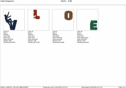 Machine Embroidery files, boulder climb, love, bouldering PES, DST, xxx, hus & more